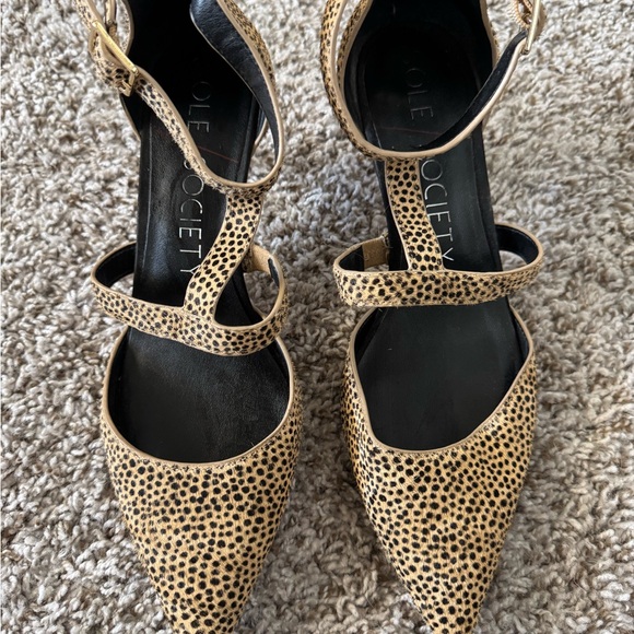 Sole Society Shoes - Sole Society Tan and Black Heels with Straps